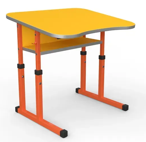 Стіл учнівський одномісний з нахилом №4-6 без полиці /600х500 МФ Вересень